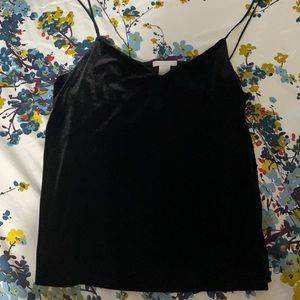 H&M black velvet tank top